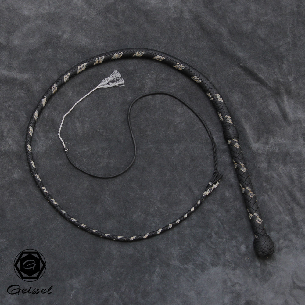 4ft Modern Bullwhip schwarz/diamond snake