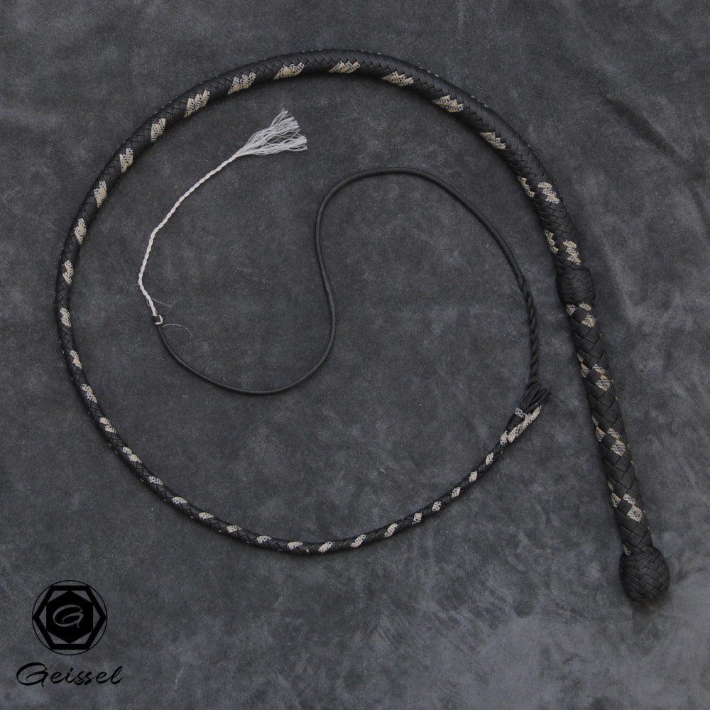 4ft Modern Bullwhip schwarz/diamond snake