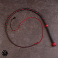 4ft Modern Bullwhip anthrazit/rot fancyplait