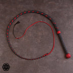 4ft Modern Bullwhip anthrazit/rot fancyplait