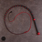 4ft Modern Bullwhip anthrazit/rot fancyplait