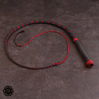 4ft Modern Bullwhip anthrazit/rot fancyplait