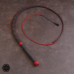 4ft Modern Bullwhip anthrazit/rot fancyplait