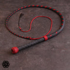 4ft Modern Bullwhip anthrazit/rot fancyplait