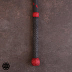 4ft Modern Bullwhip anthrazit/rot fancyplait