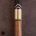 4ft 32 plait Woody schwarz/weiß, Ovengkol/Ulme Griff-Messing B-Stock