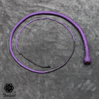 4ft nylon snake whip lila, fancy pattern, messing münze