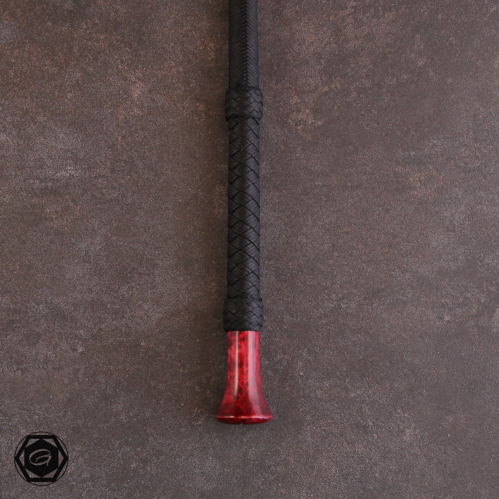 5.2ft 32 plait special bullwhip black/birch burl