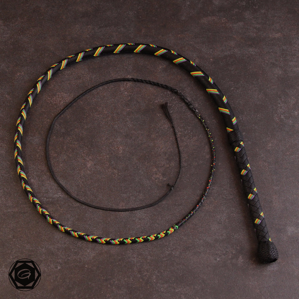 5ft Bullwhip-Geissel Serie 32plait. black/purple/neonorange/neongreen/neonyellow