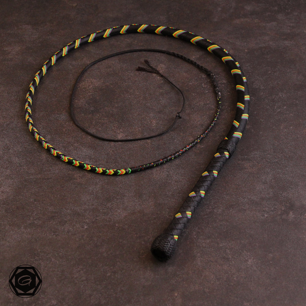 5ft Bullwhip-Geissel Serie 32plait. black/purple/neonorange/neongreen/neonyellow