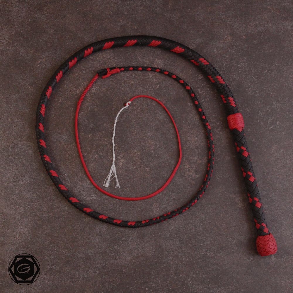 5ft Modern Bullwhip black/red
