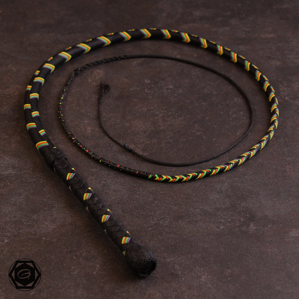 5ft Bullwhip-Geissel Serie 32plait. black/purple/neonorange/neongreen/neonyellow