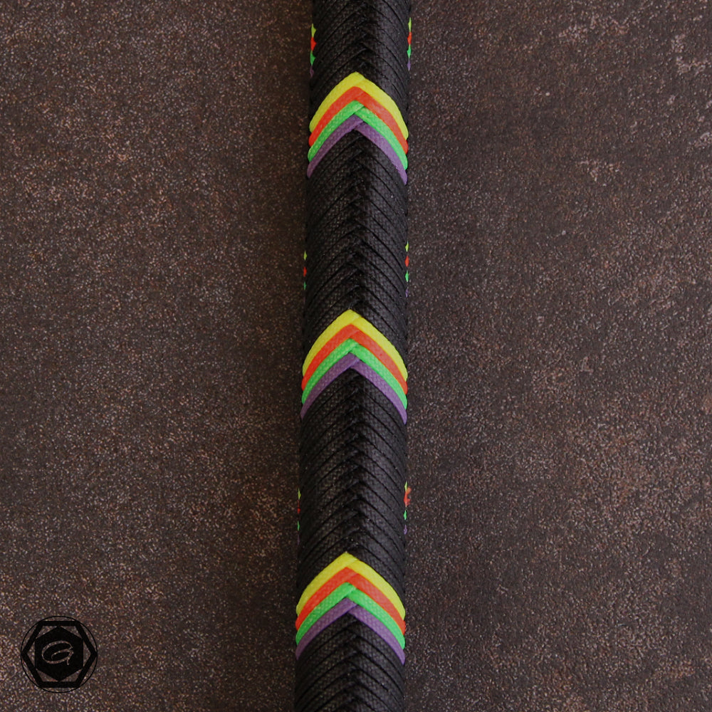 5ft Bullwhip-Geissel Serie 32plait. black/purple/neonorange/neongreen/neonyellow