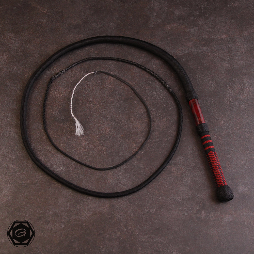 6ft 32 plait special bullwhip 3 black/marmorholz fancy plait