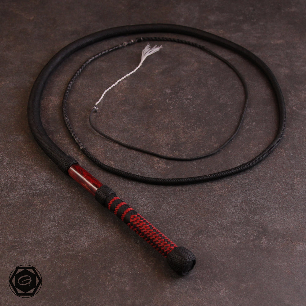 6ft 32 plait special bullwhip 3 black/marmorholz fancy plait