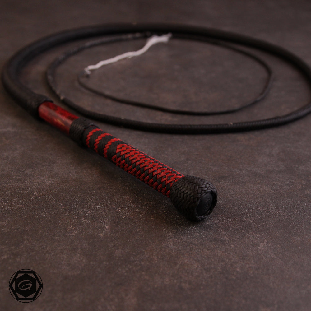 6ft 32 plait special bullwhip 3 black/marmorholz fancy plait