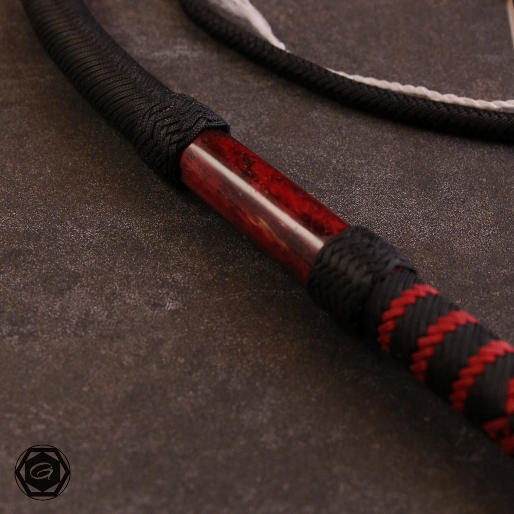6ft 32 plait special bullwhip 3 black/marmorholz fancy plait