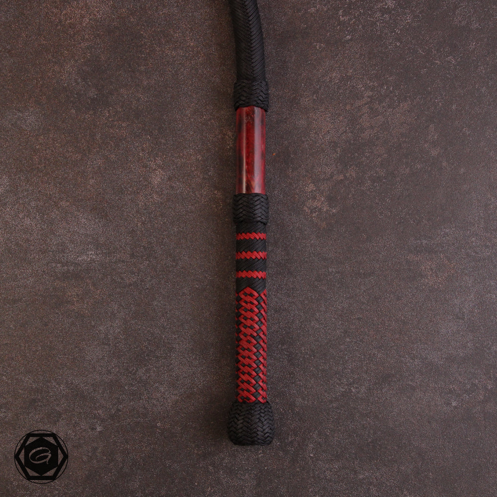 6ft 32 plait special bullwhip 3 black/marmorholz fancy plait