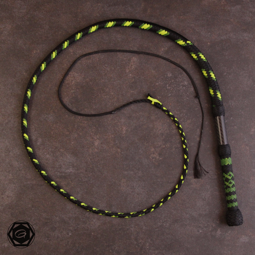 5ft Special Modern Bullwhip Carbon/black/neon yellow