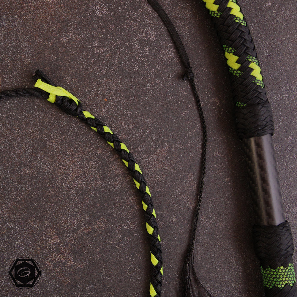 5ft Special Modern Bullwhip Carbon/black/neon yellow